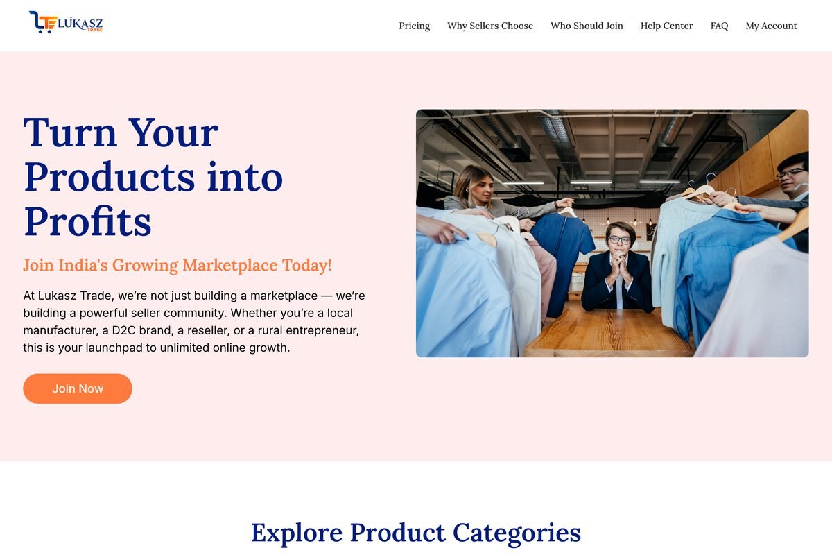 The Lukasz Trade website homepage, built by OceanStrive.